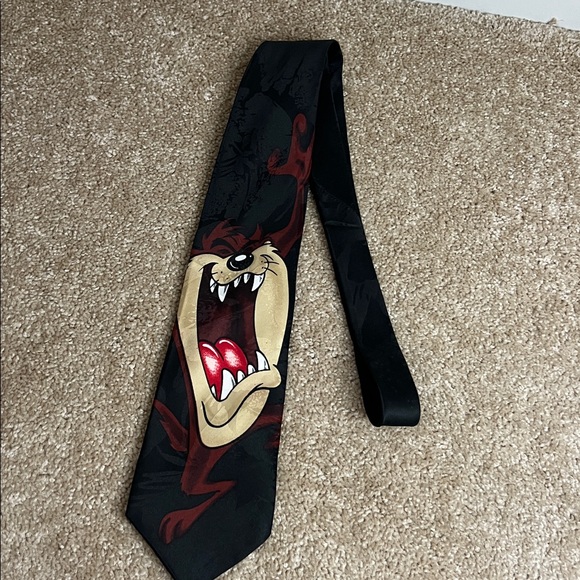 Looney Tunes Mania black necktie Tasmanian Devil Tie - Picture 2 of 4